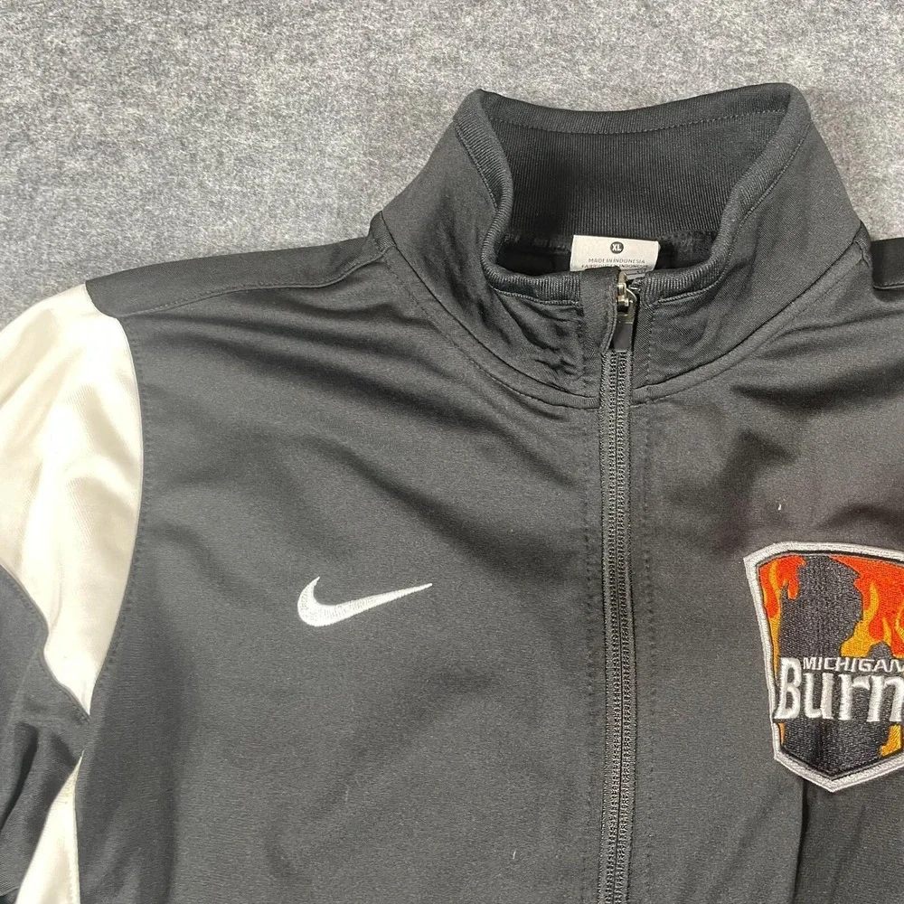 Nike Jacket Boys XL Black Full Zip Track Swoosh Embroidered Soccer Futbol School